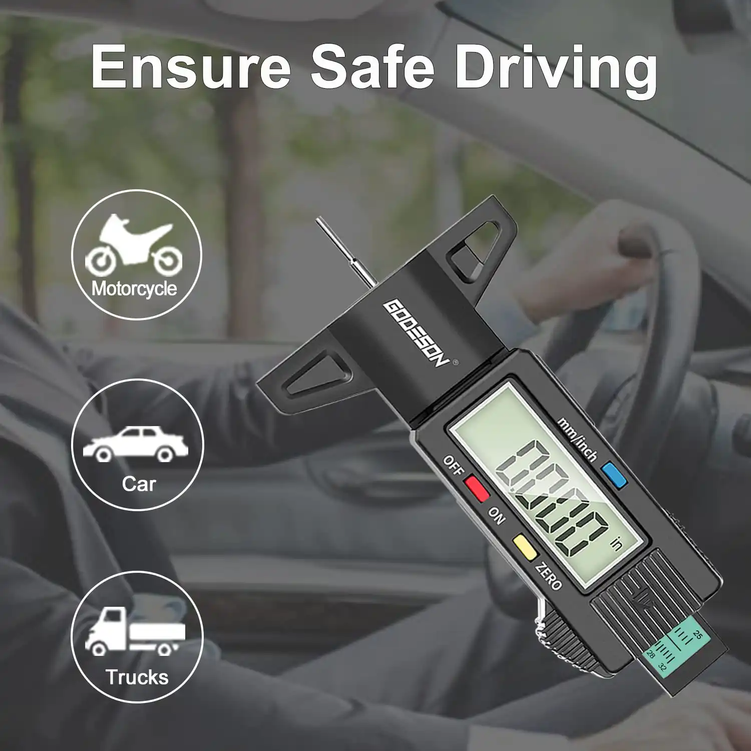 Araç Lastik Derinlik Ölçer / Dijital Göstergeli - 3