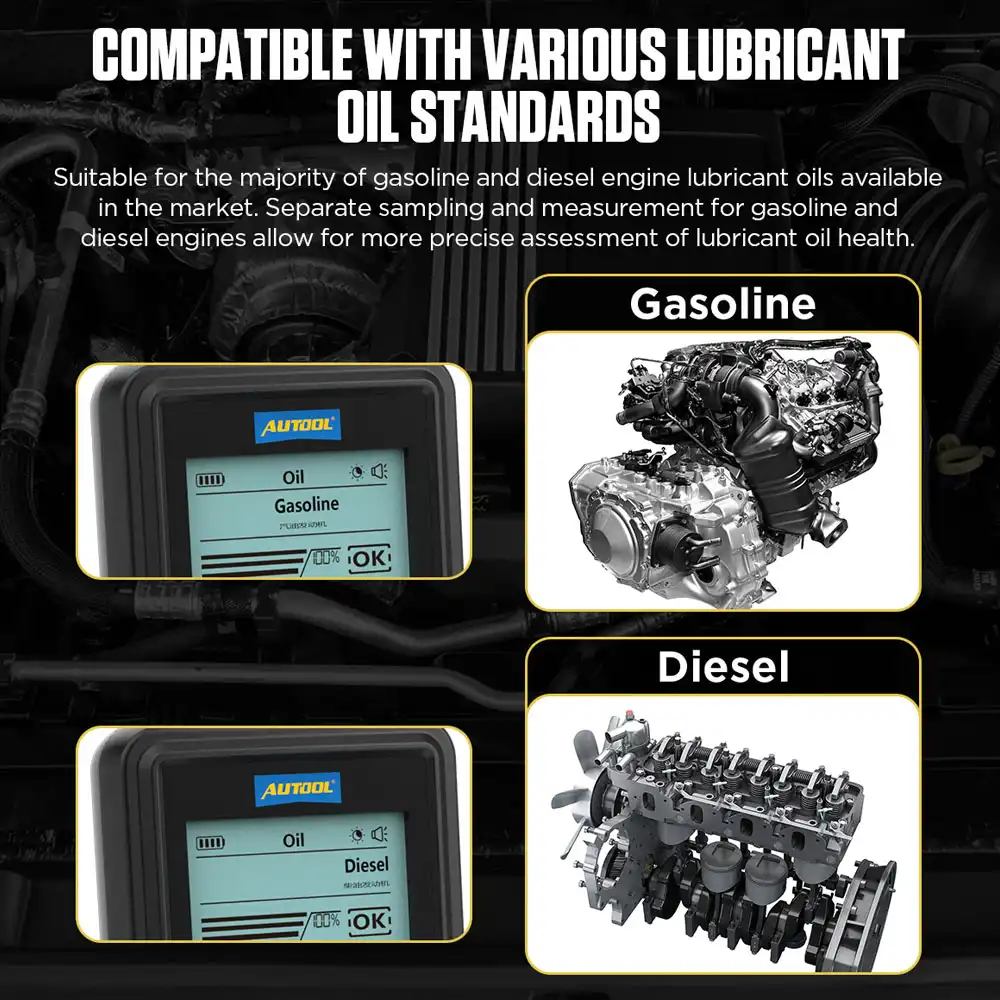 AUTOOL AS503 Çeşitli Yağlama Yağı Standartlarıyla Uyumlu