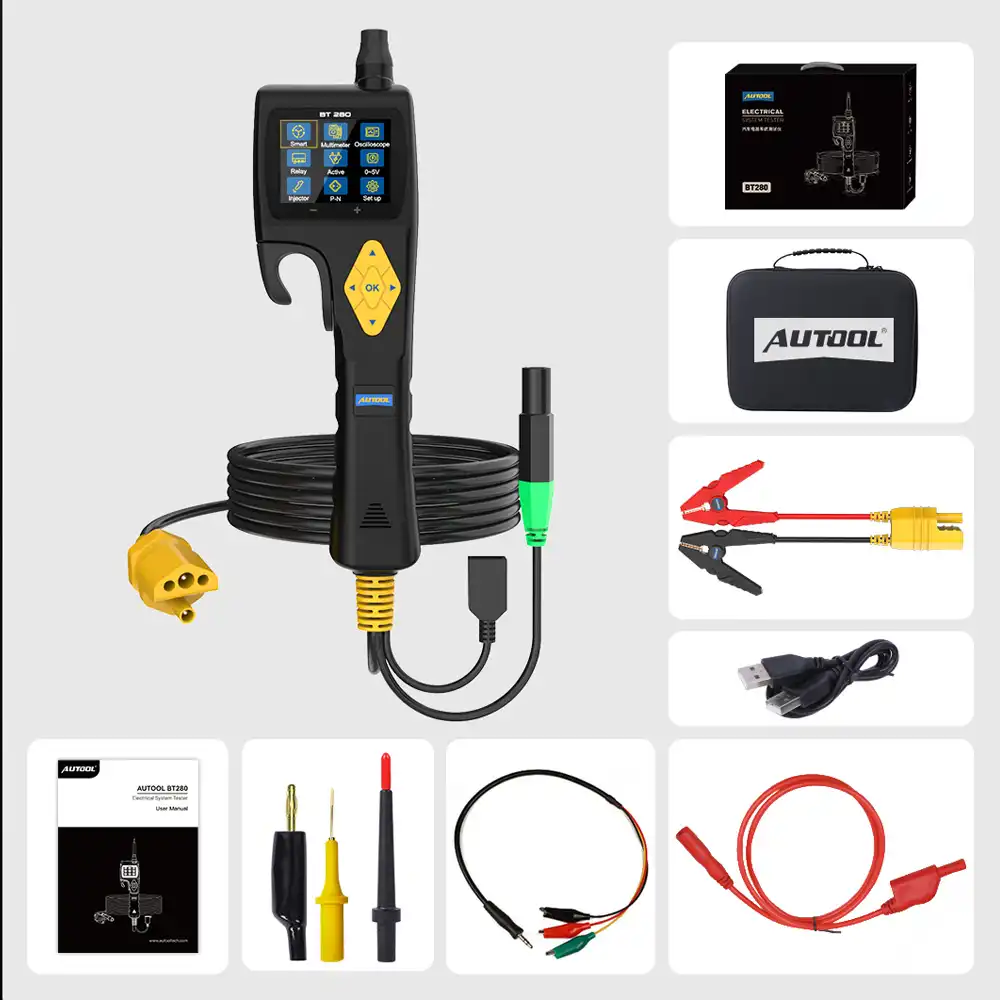 AUTOOL BT280 Devre ve Tesisat Test Kontrol Cihazı Aksesuarlar