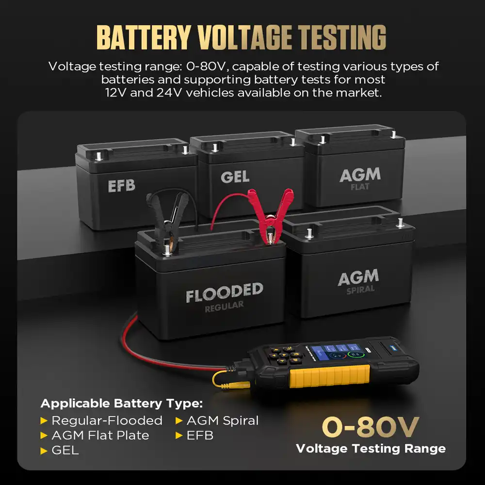 AUTOOL BT960 Akü Voltajı Testi ve Akü Tipi Seçimi
