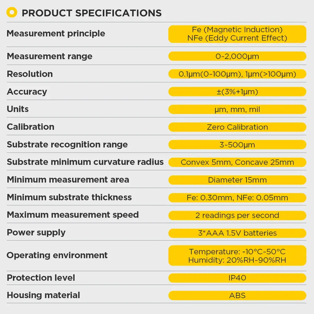 AUTOOL TG501 Oto Boya Kalınlık Ölçme Cihazı Görünüm 4