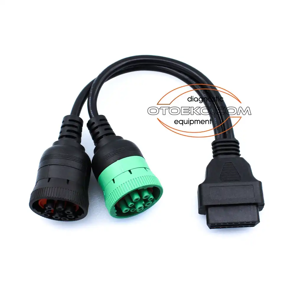J1939 9+9 Pin Siyah ve Yeşil - OBD2 Dönüştürücü Kablo