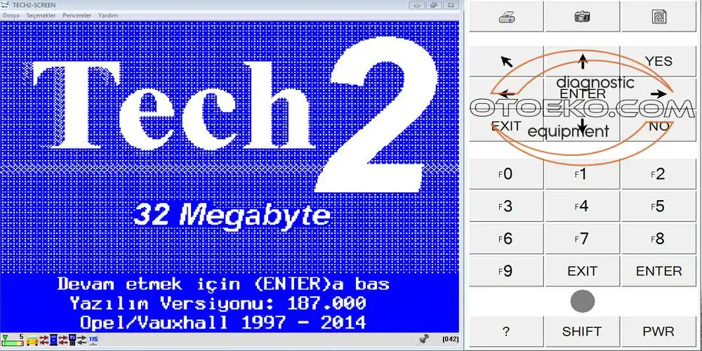 Tech 2 Win Opel Chevrolet Arıza Tespit Ana ekran Görüntüsü